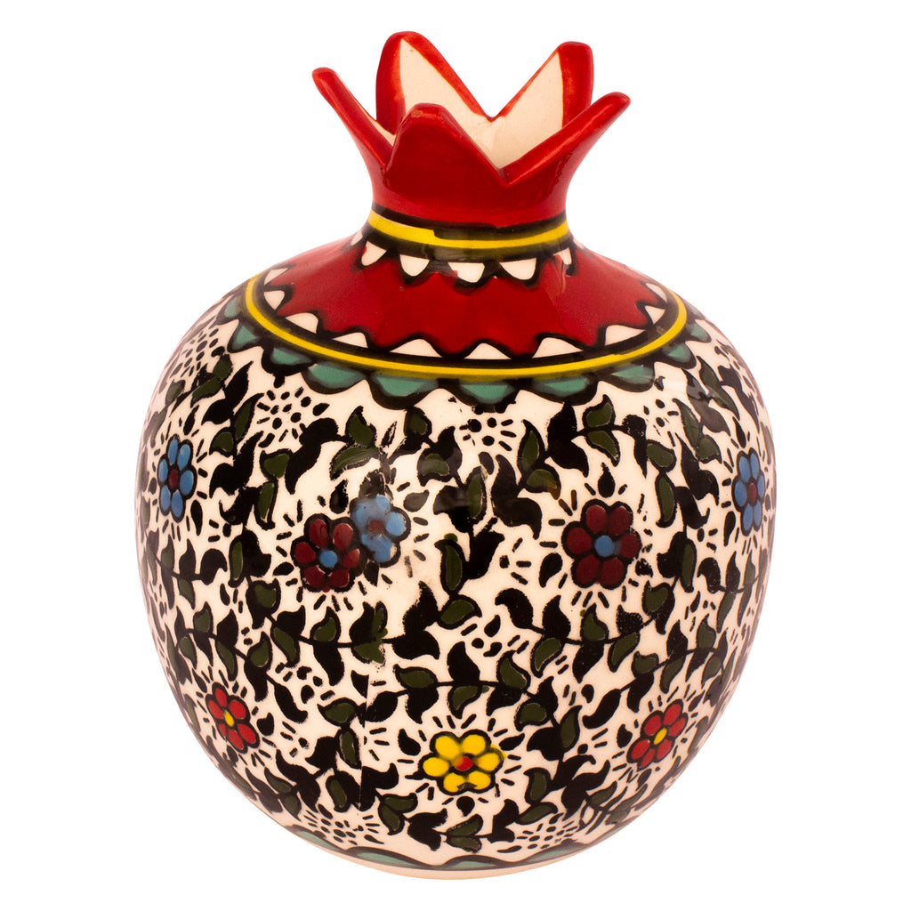 Decorative Ceramic Pomegranate Handmade Flowers Pottery Enamel Pottery 6.5"/16cm-3