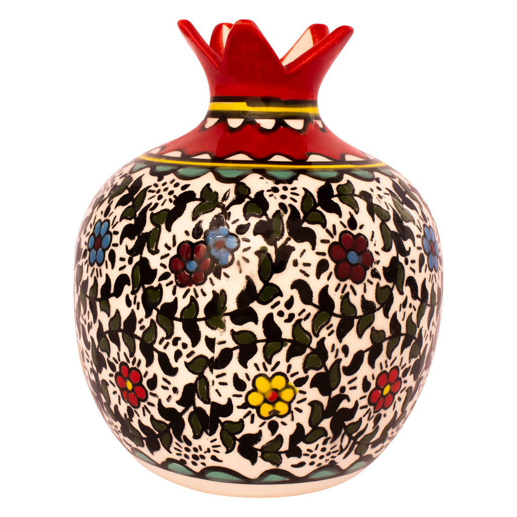 Decorative Ceramic Pomegranate Handmade Flowers Pottery Enamel Pottery 6.5"/16cm-1