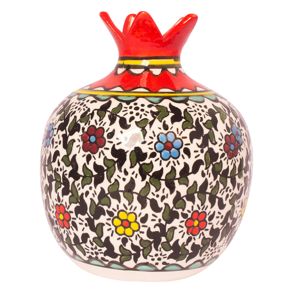 Decorative Ceramic Pomegranate Handmade Flowers Pottery Enamel Pottery 6.5"/16cm