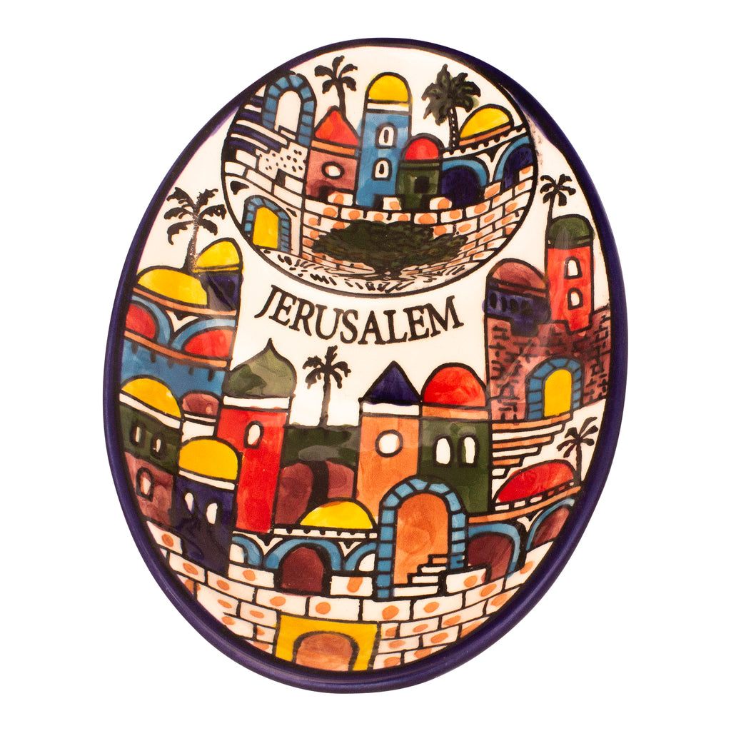Armenian Ceramic Bowl Jerusalem Décor Old City Jerusalem Hand Made-2