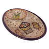 Image of Armenian Ceramic Oval Bowl Tabgha Décor Loaves and Fish Bread Handmade 7"x5"