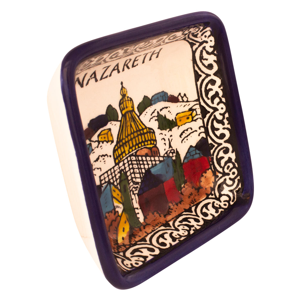 Nazareth Ceramic Square Bowl Armenian Décor Mosaic Enamel Colourful-3
