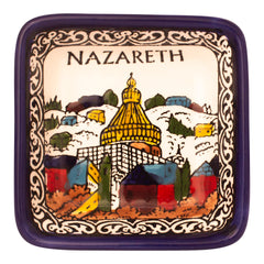 Nazareth Ceramic Square Bowl Armenian Décor Mosaic Enamel Colourful 3.8