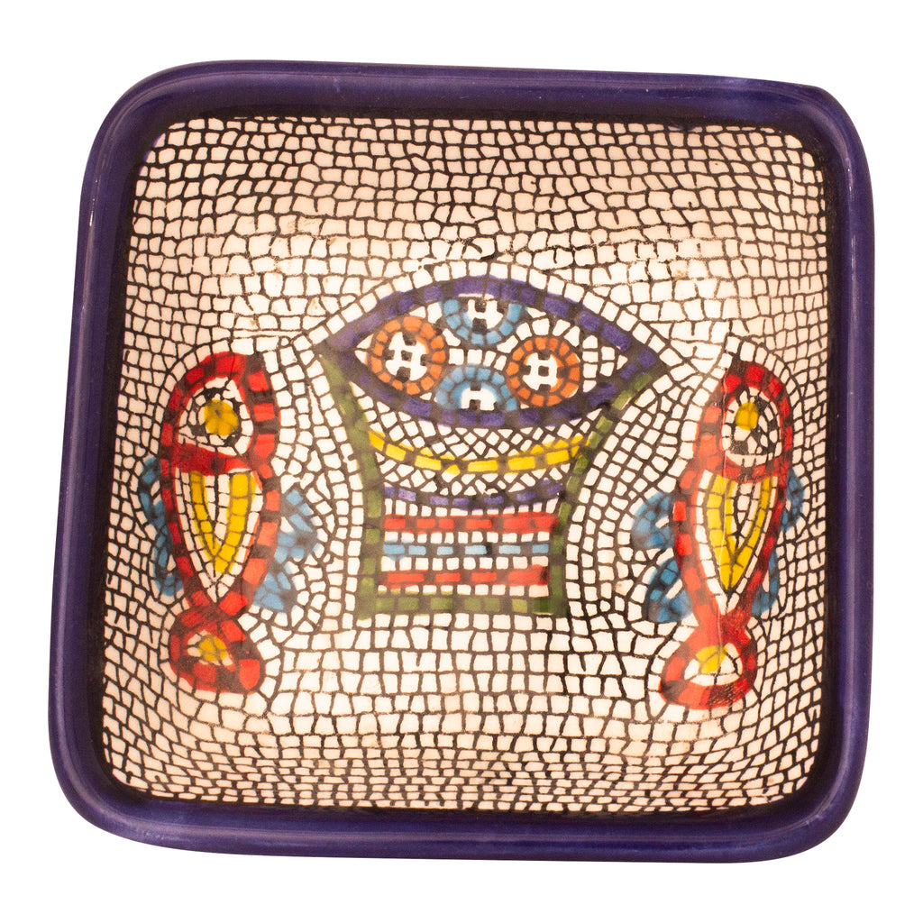 Tabgha Colorful Ceramic Square Bowl Armenian Pottery Enamel Decorative-3