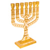 Image of Jewish Menorah 7 Branches White-Gold Enamel Candle Holder Jerusalem Judaica 7"-2