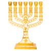 Image of Jewish Menorah 7 Branches White-Gold Enamel Candle Holder Jerusalem Judaica 7"