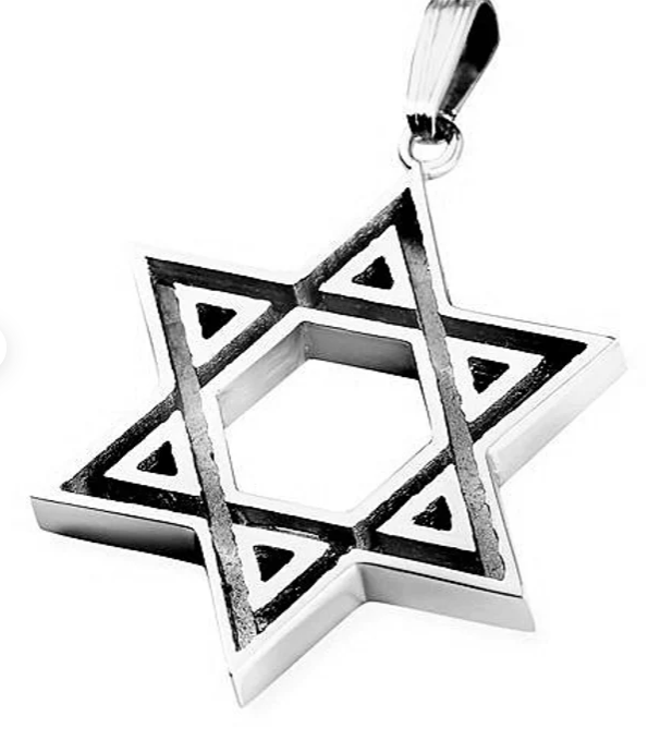 Handmade Double Sided 925 Sterling Silver Star of David Pendant Polish
