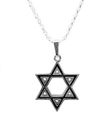 Handmade Double Sided 925 Sterling Silver Star of David Pendant Polish w/ Chain