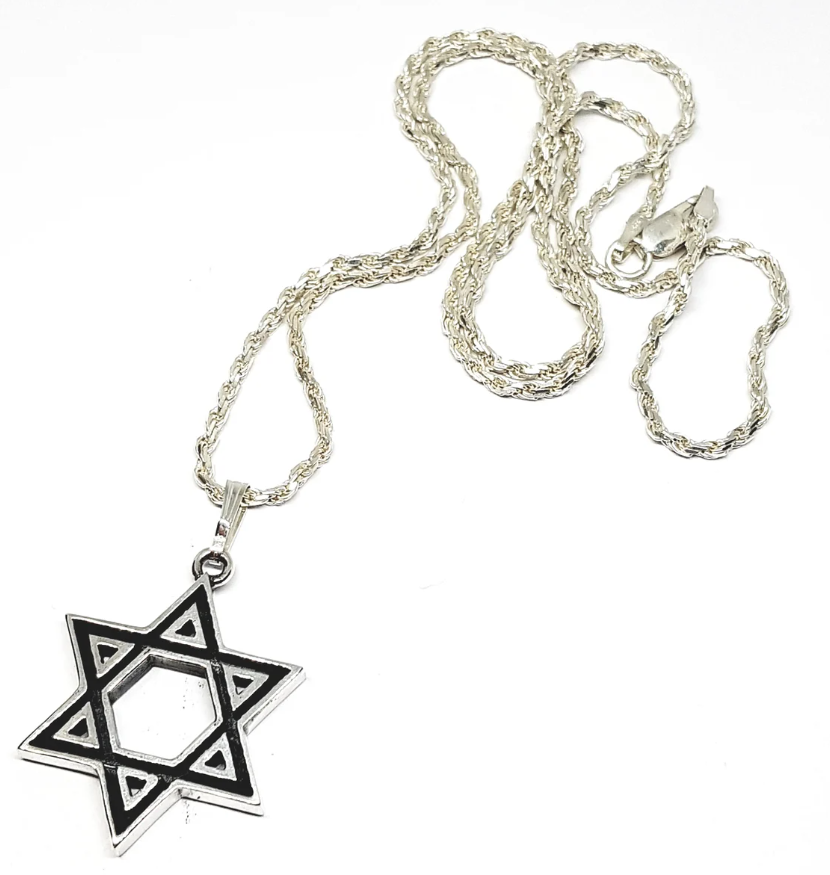 Handmade Double Sided 925 Sterling Silver Star of David Pendant Polish-2
