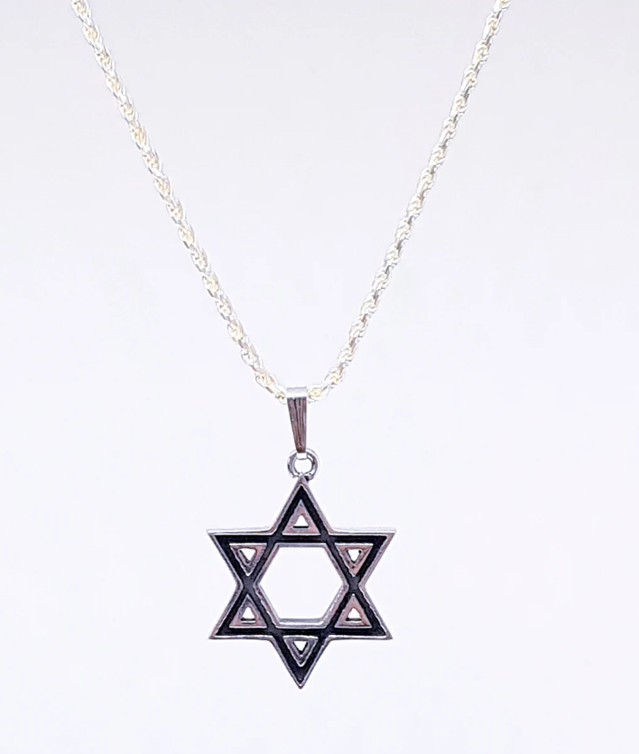 Handmade Double Sided 925 Sterling Silver Star of David Pendant Polish-3