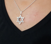 Image of Handmade Double Sided 925 Sterling Silver Star of David Pendant Polish-4