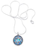 Image of Handmade Roman Glass Shema Israel 925 Sterling Silver Star of David Pendant