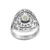 Image of Jewish Kabbalah Ring w/ Angels Blessing & Chatoyancy Stone Silver 925 Judaica Talisman