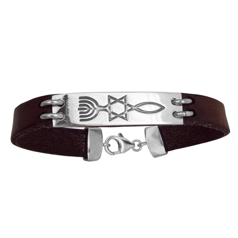 Men's Kabbalah Bracelet Messianic Movement Seal Yeshua Symbol Silver 925