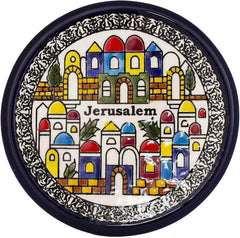 Armenian Ceramic Decorative Plate Jerusalem Old City Holy Land (3.35")