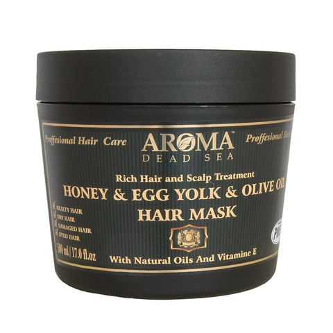 Natural Hair Mask Honey Egg Yolk & Olive Oil, Aroma Dead Sea 17 fl.oz