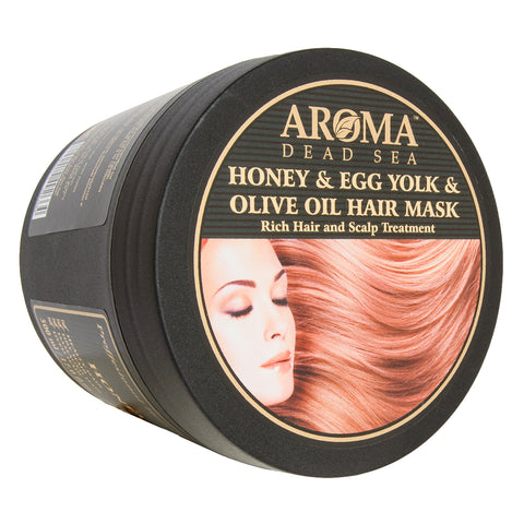 Natural Hair Mask Honey Egg Yolk & Olive Oil, Aroma Dead Sea 17 fl.oz