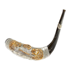 Natural Kosher Jewish Shofar Silver Plated Ram Horn 19 - 21