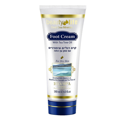 Foot Cream Dry Skin w/Tea Tree Oil Beauty Life Dead Sea Minerals 6,0 fl.oz (180 ml)
