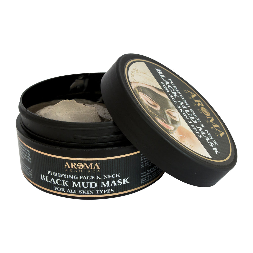 Purifying Face & Neck Black Mud Mask For All Skin Types by Aroma Dead Sea 3,5 fl.oz (100 ml)