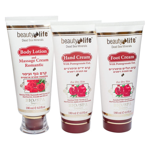 Hand Cream For Dry Skin Pomegranate Beauty Life Dead Sea Minerals 6,0 fl.oz (180 ml)