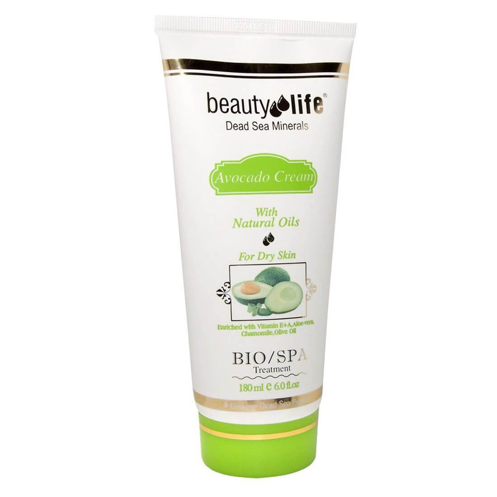 Avocado Cream Dry Skin Natural Oils Beauty Life Dead Sea Minerals 6,0 fl.oz (180 ml)