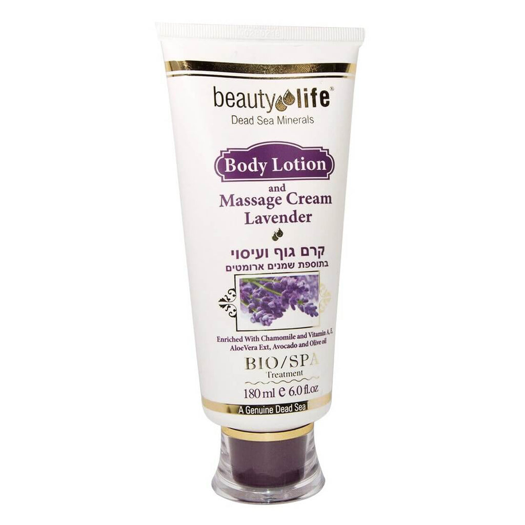Body Lotion Massage Cream Lavender Beauty Life Dead Sea Minerals 6,0 fl.oz (180 ml)