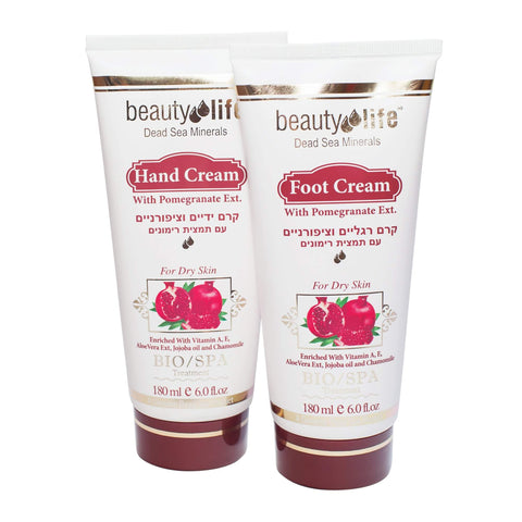 Foot Cream For Dry Skin Pomegranate Beauty Life Dead Sea Minerals 6,0 fl.oz (180 ml)