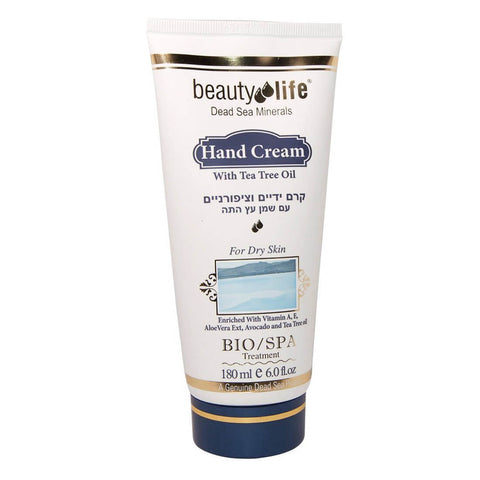 Hand Cream Dry Skin w/Tea Tree Oil Beauty Life Dead Sea Minerals 6,0 fl.oz (180 ml)