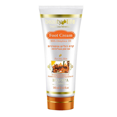 Foot Cream For Dry Skin Oblipicha Oil Beauty Life Dead Sea Minerals 6,0 fl.oz (180 ml)