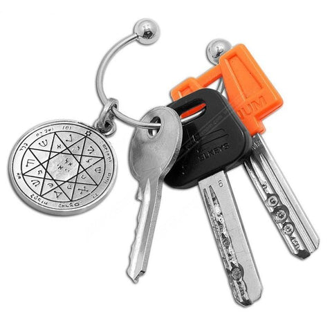 Kabbalah Pentacle Keychain with Guarding and Protection Seal King Solomon Amulet - Holy Land Store