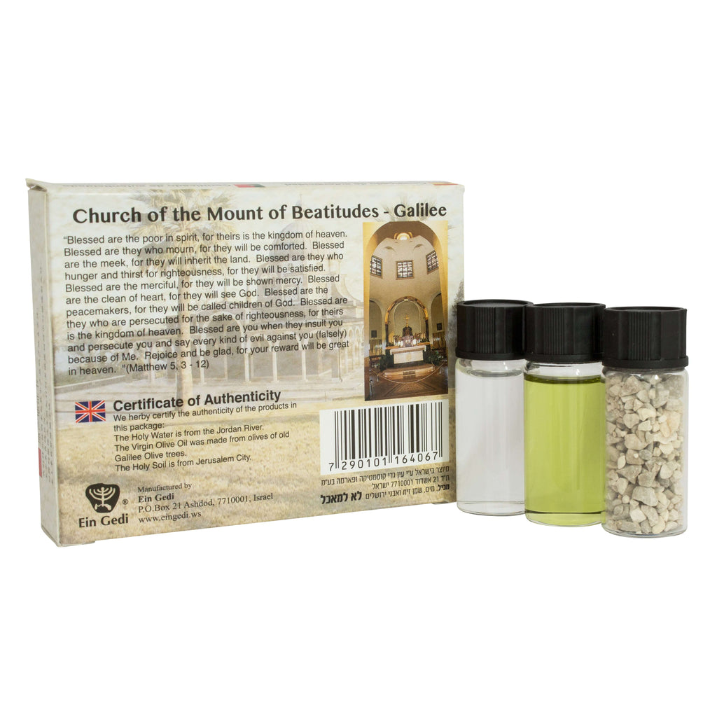 Blessing Set 3pcs Holy Elements Oil Water Holy Soil from Galilee Holy Land