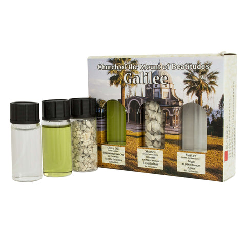 Blessing Set 3pcs Holy Elements Oil Water Holy Soil from Galilee Holy Land
