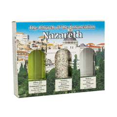 3 pcs Blessing Set Holy Elements Oil Water Holy Soil from Nathareth Holy Land