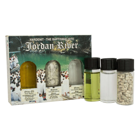 3 pcs Blessing Set Holy Elements Oil Water Holy Soil Jordan River from Holy Land