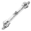 Image of Mezuzah House Door Silver with Prayer from Jerusalem Non Kosher Scroll 4,4"