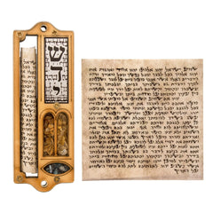 Handmade Wooden Car Mezuzah Case w/ Gemstone and Non Kosher Scroll Shadai 4