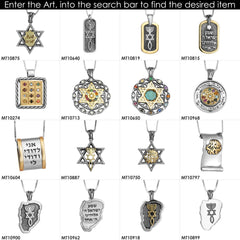 Pendant Messianic Movement Seal Yeshua Symbol Sterling Silver & Gold 9K 1.2
