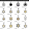 Image of Pendant Amulet Kabbalah Star of David & Menorah Sterling Silver Gold 9K