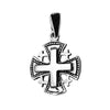 Image of Jerusalem Cross w/Chain Consecrated Church Holy Sepulcher Holy Land Silver 925