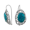 Image of Handmade Modern Design Earrings w/Natural Chrysocolla Stone Sterling Silver Jewelry from Israel