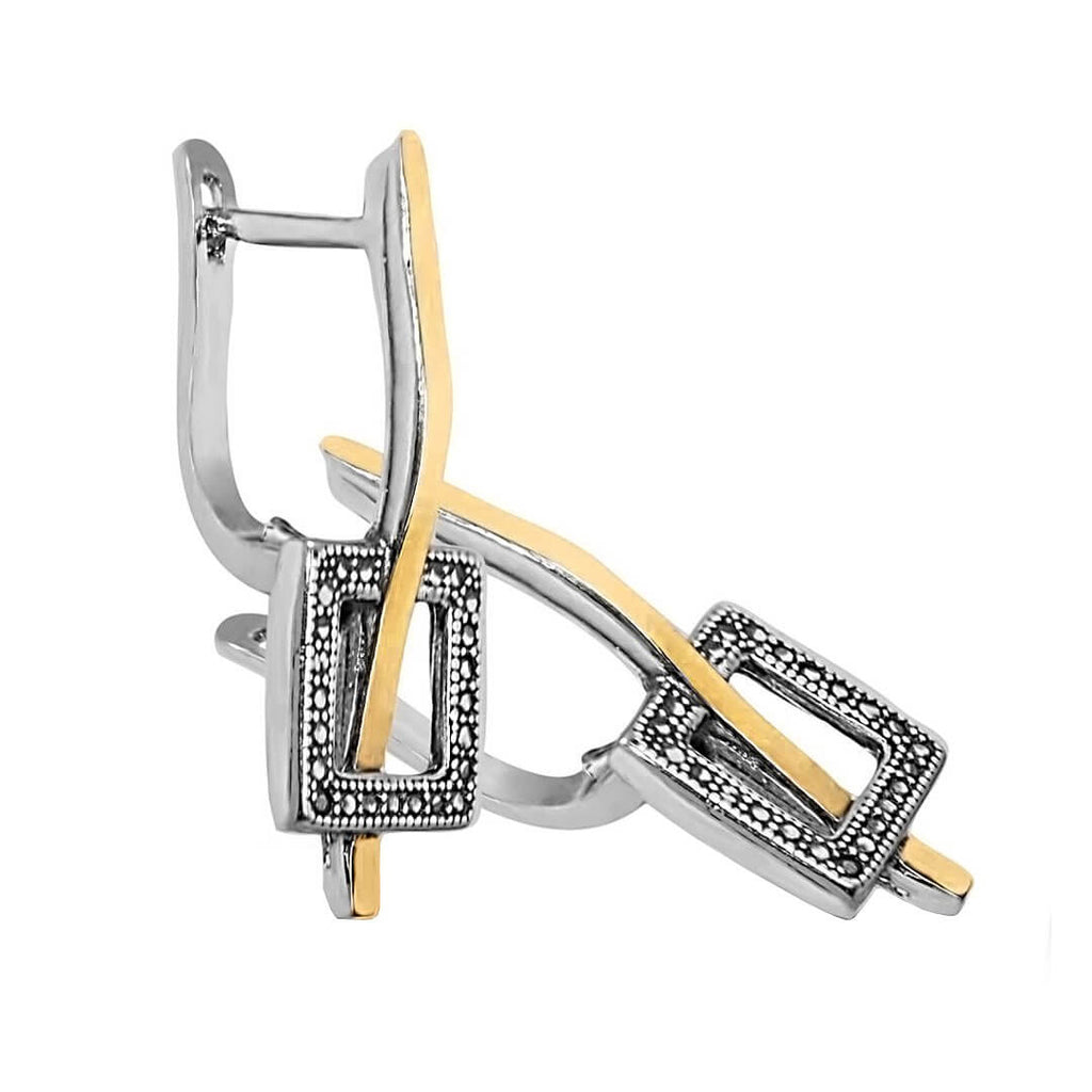 Fashion Women's Hoop Leverback Dangle 925 Silver Earrings Jewelry Hand Made 1.2"