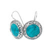 Image of Rare Eilat Chrysocolla Stone Filigree Earrings from Silver 925 Israel Handmade Jewelry
