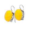 Image of Earrings w/ Genuine Yellow Chinese Amber 925 Silver Handmade Jewelry from Israel
