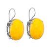 Image of Earrings w/ Genuine Yellow Chinese Amber 925 Silver Handmade Jewelry from Israel