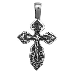 Body Cross Silver 925 Pendant Necklace Consecrated in Holy Sepulchre 1,2"