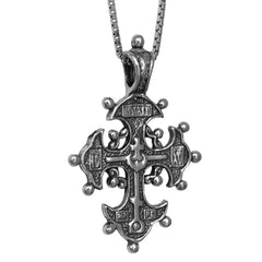 Orthodox Pectoral Tsata Cross Church Crown's Silver 925 Consecrated in Jerusalem