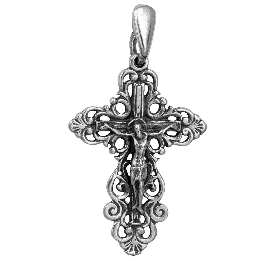 Orthodox Pectoral Cross Crucifix Consecrated in the Holy Sepulchre Silver 925