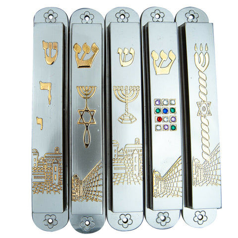 Silver Plated Grafted Mezuzah Cases Jewish Home Protection