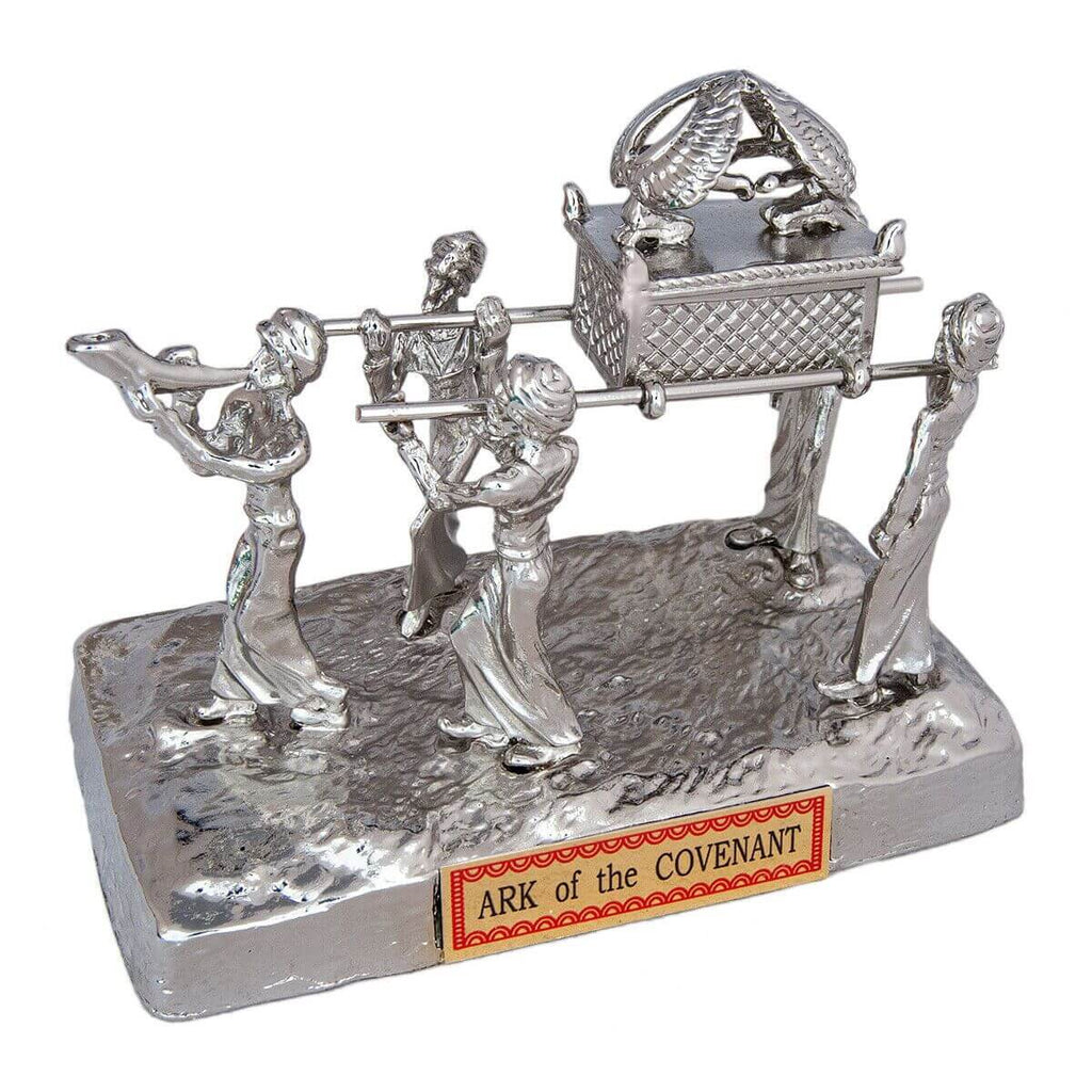 Figurine Ark of the Covenant On Base Silver Plated Statue Sculpture